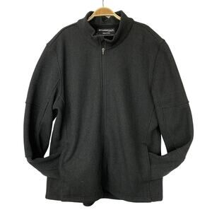 StormPack Mens Thick Rib Knit Full Zip Fleece Lined Jacket XXL Black Outdoor